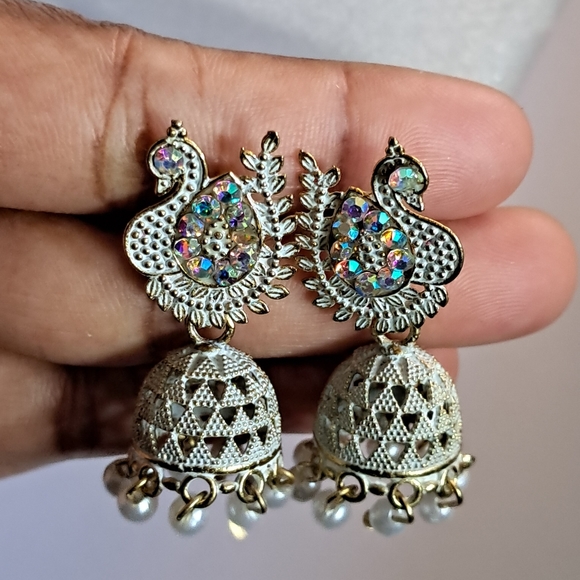 Beautifies Peocock Designer Jhumkhas - Picture 3 of 3